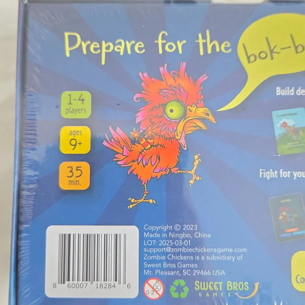 Zombie Chickens Family Card Game Cooperative Competitive Solo 1-4 Players